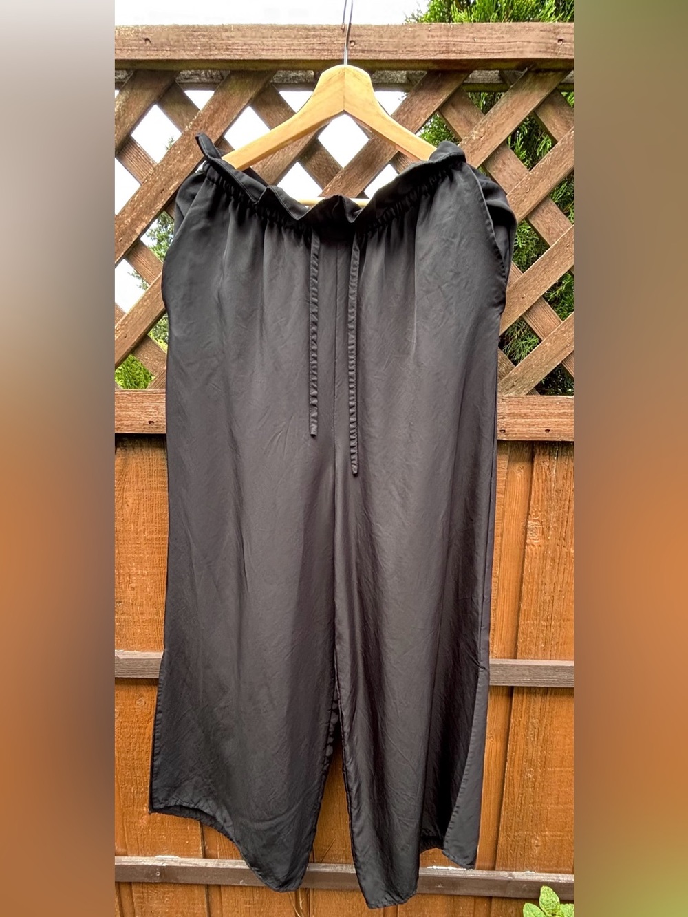 Wilfred Le Fou Flowy Silky Pants | Drawstring Waist | Side Hem Spit | Size M